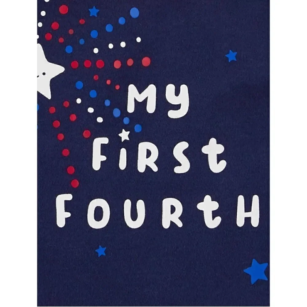Baby Girls Patriotic Outfits Dress Bodysuit & Bib 2, 2-Piece Sets Size 0-3 M
